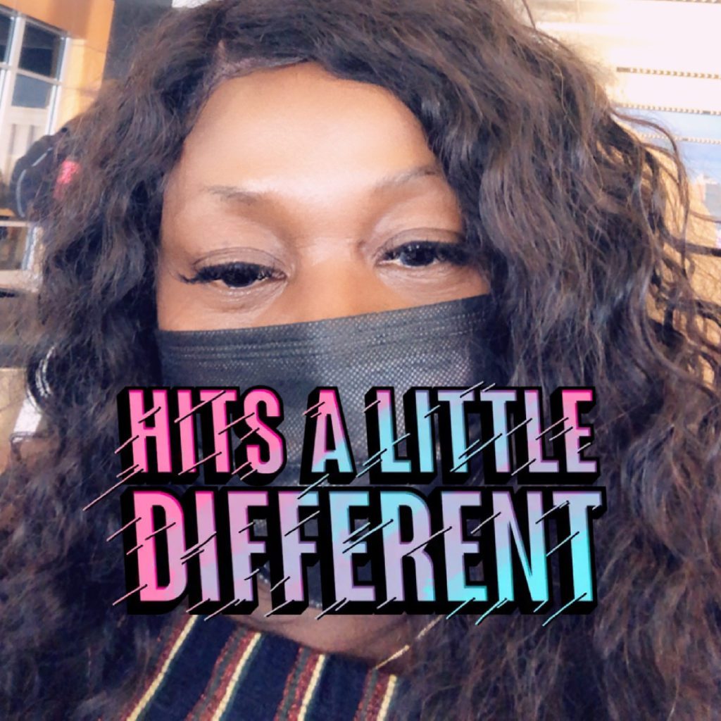 Sharwline Nicholson with caption text " hits a little different"